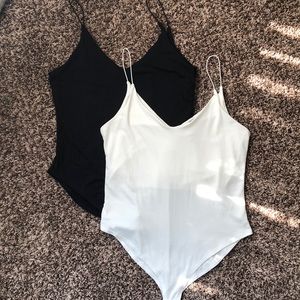 White and Black Cami Bodysuit (BUNDLE)
